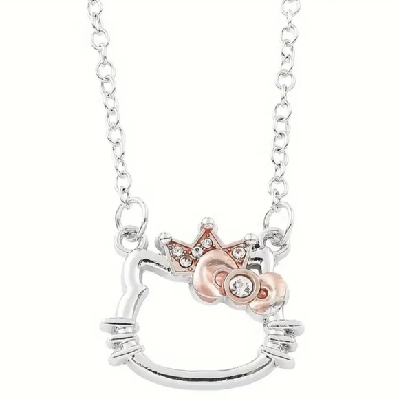 Hello Kitty Rhinestone Crown Necklace - Picture 2 of 7